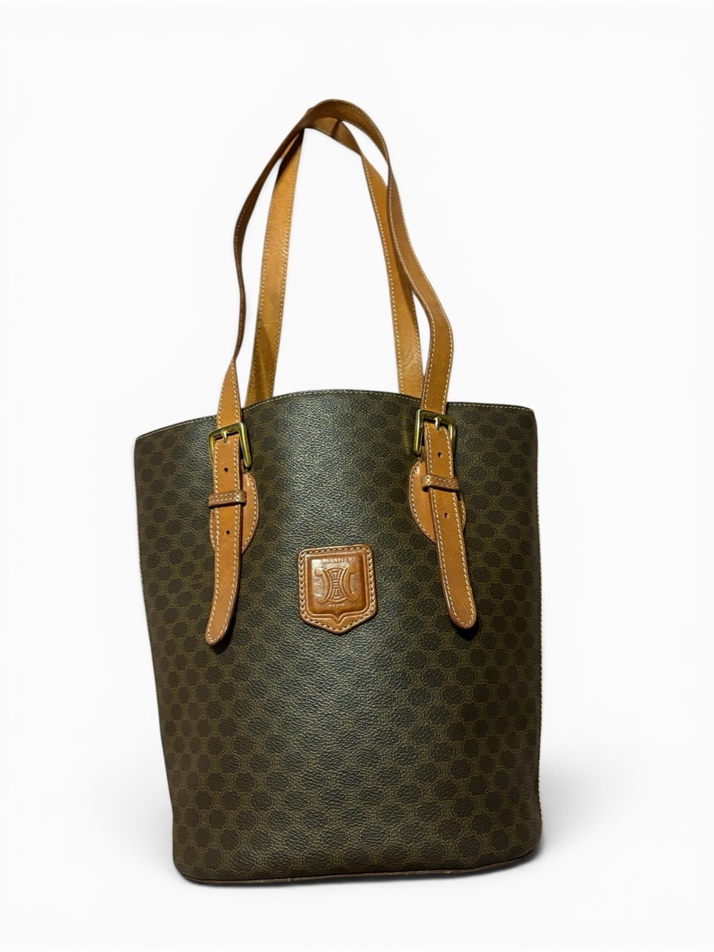 Auth. Vintage 1996 Céline Macadam Bucket Tote Shoulder Bag In Classic Monogram